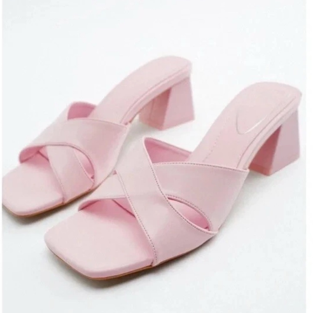 Zara Pink Heeled Sandals